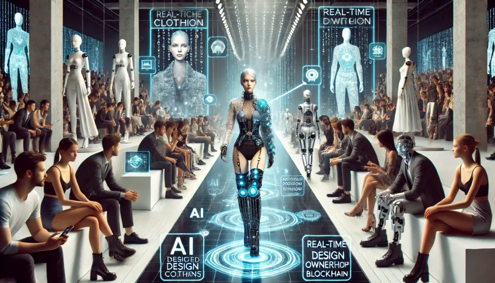 futuristic image of a fashion model ai