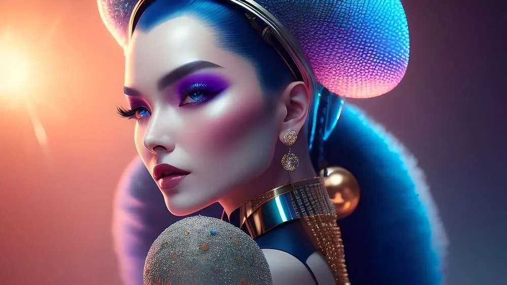 futuristic image of a woman with ai fashion