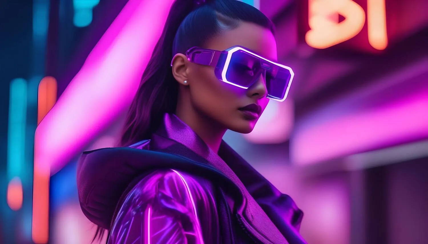 futuristic image of a woman fashioned with shades