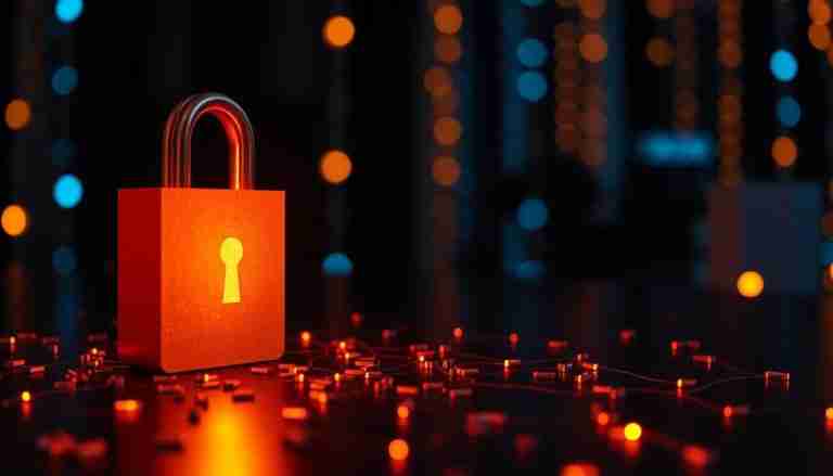 orange lock that glows