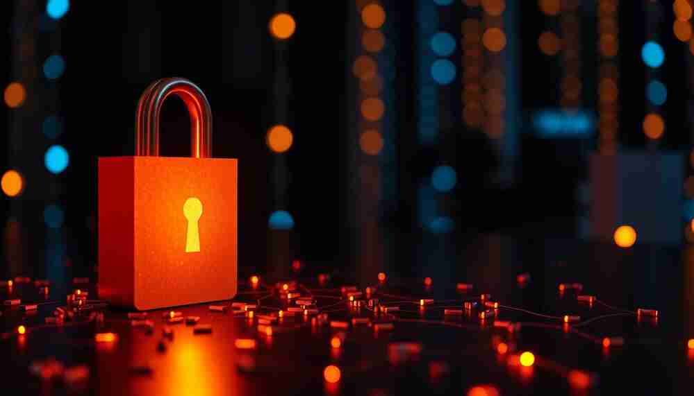orange lock that glows