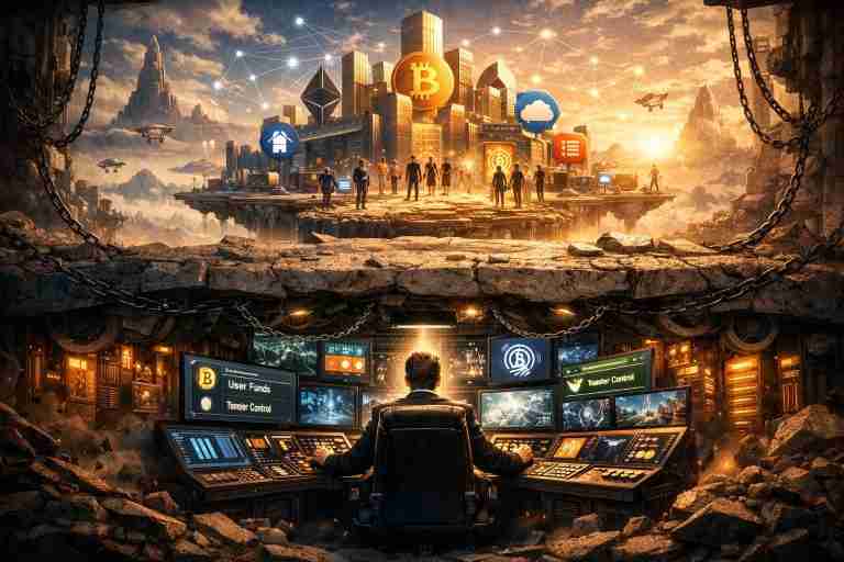 Custodial wallets controlling user funds beneath a decentralized crypto world