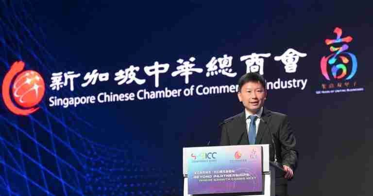 Mr Chee Hong Tat delivers the opening speech at SMEICC 2026